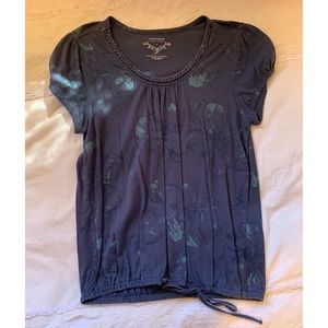 Navy Blue Flowery Shirt